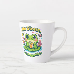 No Stress Frog Süßes entspannendes Cartoon-Frosc Milchtasse