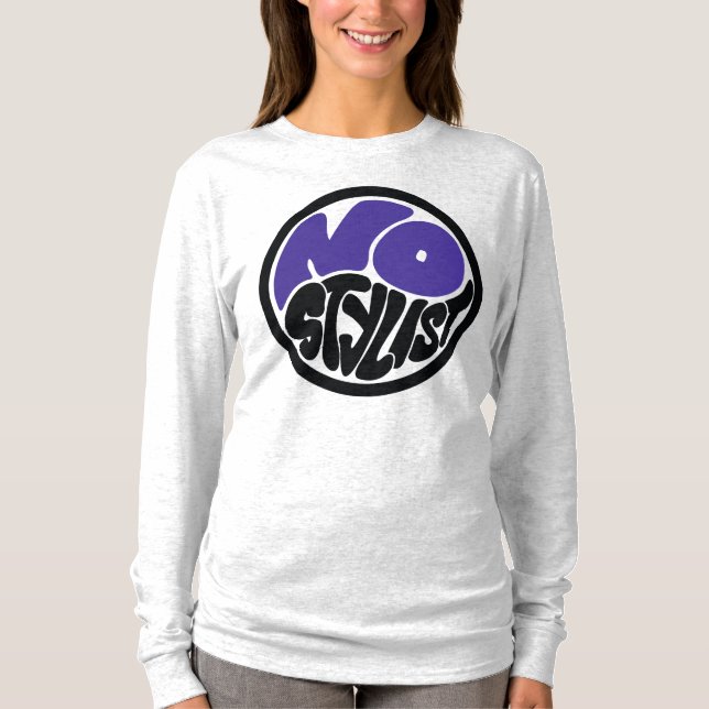 NO STYLIST Doppelzweck-Emblem Langarm-T-Shirt T-Shirt (Vorderseite)