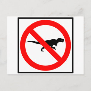 No T-Rexes Highway Sign Dinosaur Postkarte