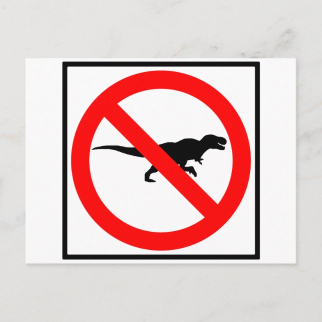 No T-Rexes Highway Sign Dinosaur Postkarte (Vorderseite)