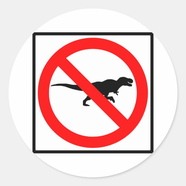 No T-Rexes Highway Sign Dinosaur Runder Aufkleber (Vorderseite)
