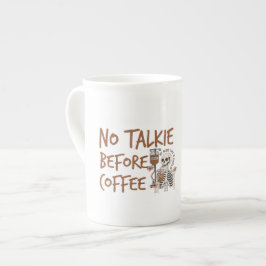 No Talkie Before Coffee funny cat lover gift Prozellantasse