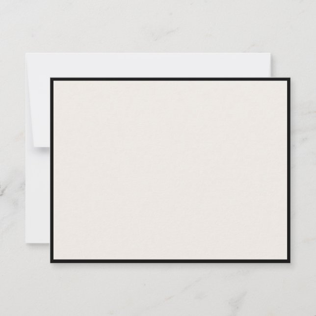No text, Black Border, Ivory Modern Note Card Einladung (Vorderseite)