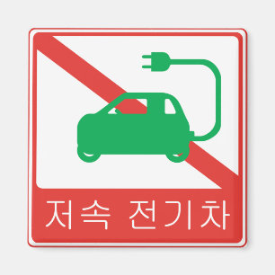 NO Thorfare for NEVs Korean Traffic Sign Magnet