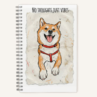 No Thoughts, Just Vibes – Shiba Inu Sketch Journal Notizbuch