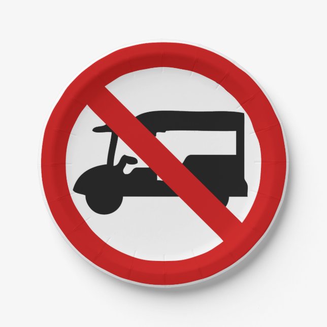 NO Tuk Tuk TAXI ⚠ thailändisches ⚠ Pappteller (Vorderseite)