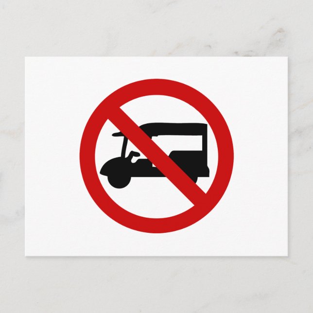 NO Tuk Tuk TAXI ⚠ thailändisches ⚠ Postkarte (Vorderseite)