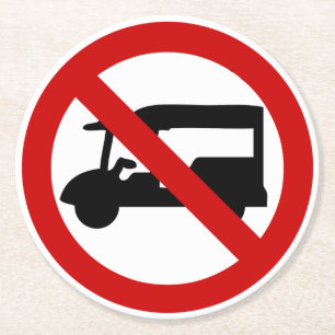 NO Tuk Tuk TAXI ⚠ thailändisches ⚠ Runder Pappuntersetzer
