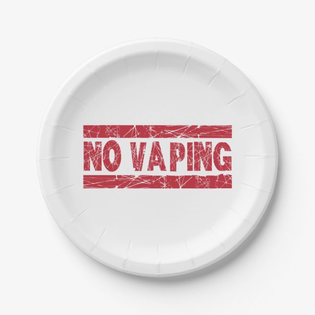 No Vaping Red Ink Stamp Pappteller (Vorderseite)