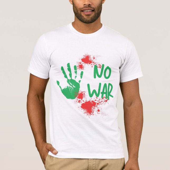 No War - Anti-War Protest Handprint Design T-Shirt (Vorderseite)