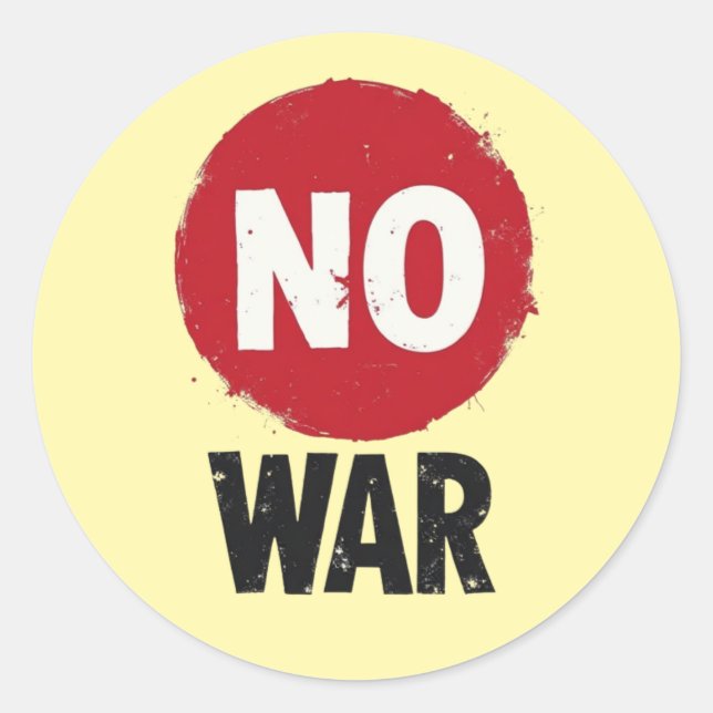 NO WAR — Weltweiter Friedensprotest Runder Aufkleber (Vorderseite)