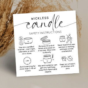 No Wick Flameless Kerzenpflege Elegant Danke Quadratische Visitenkarte