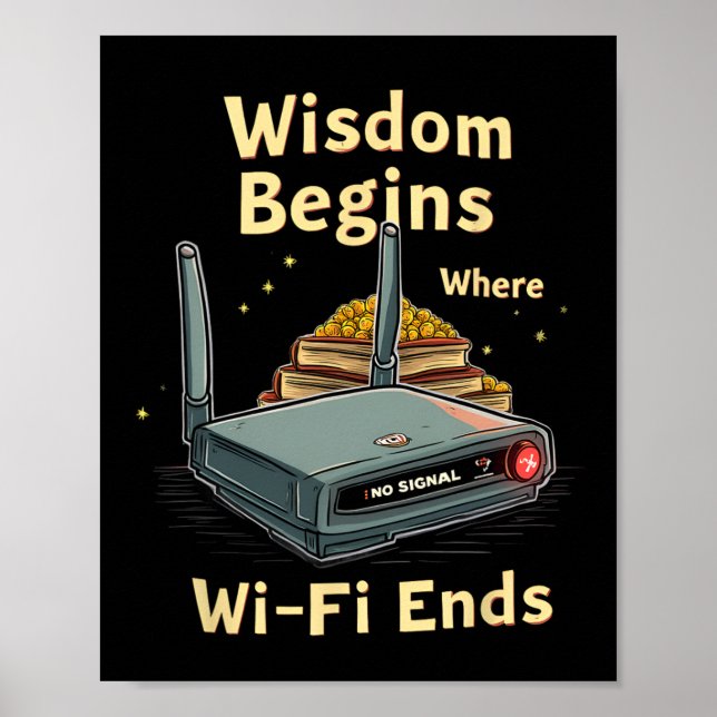 No Wifi Read Books Instead - Funny Back To School  Poster (Vorne)