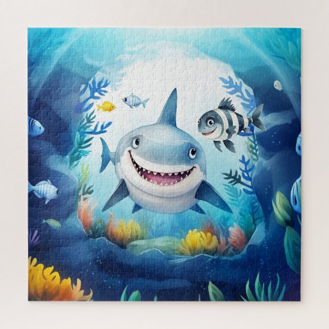 Noa the Shark and Casper, Ihr bester Fisch-Freund Puzzle (Vertikal)