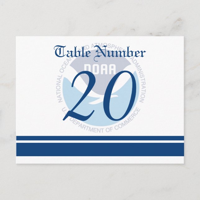 NOAA Wedding Table Nimber Postcard Postkarte (Vorderseite)