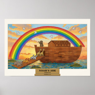 Noachs Arche — Würfelmosaik Poster