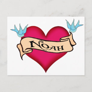 Noah - Benutzerdefinierte Herz-Tattoo-T-Shirts & G Postkarte