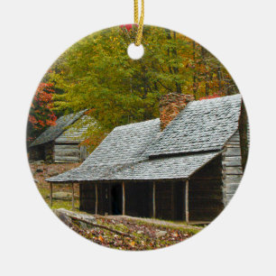 Noah "Bud" Ogle Cabin in den Smokies Keramikornament