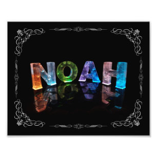 Noah - Der Name Noah in 3D-Leuchten (Foto) Fotodruck