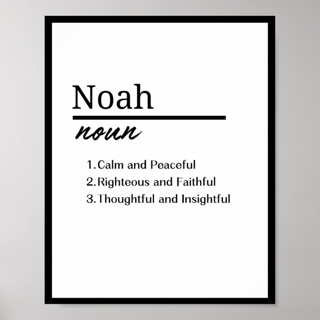 Noah, Junge Personalisierte Bezeichnung Definition Poster (Vorne)