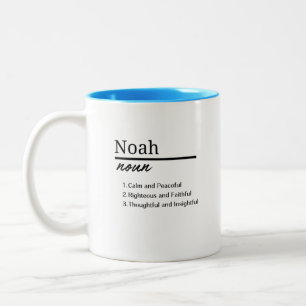 Noah, Junge Personalisierte Bezeichnung Definition Zweifarbige Tasse