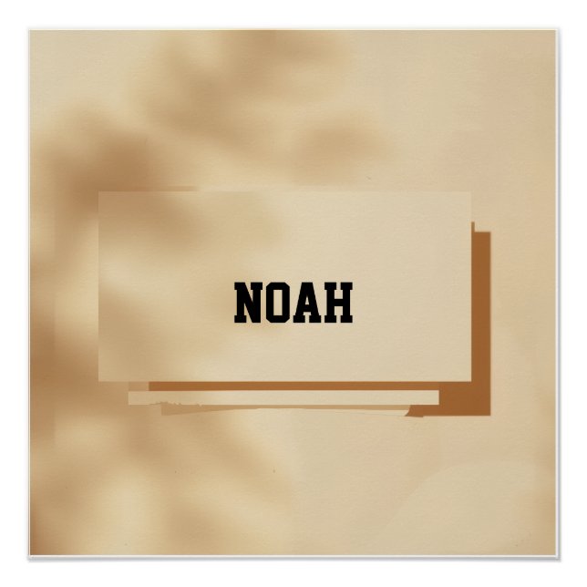 Noah Minimal Name Poster – Clean Modern Print (Vorderseite)