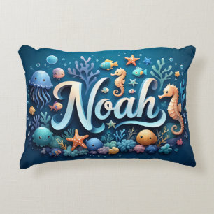 Noah Name Ocean Thema dekorative Sea Life Dekokissen