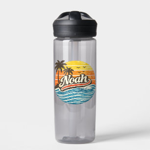 Noah Retro Sonnenuntergang Name Design Trinkflasche