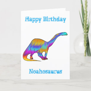 Noah saurus Rainbow Brontosaurus Dinosaurier Name  Feiertagskarte