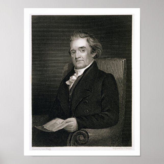 Noah Webster (1758-1843), graviert von Frederick W Poster (Vorne)