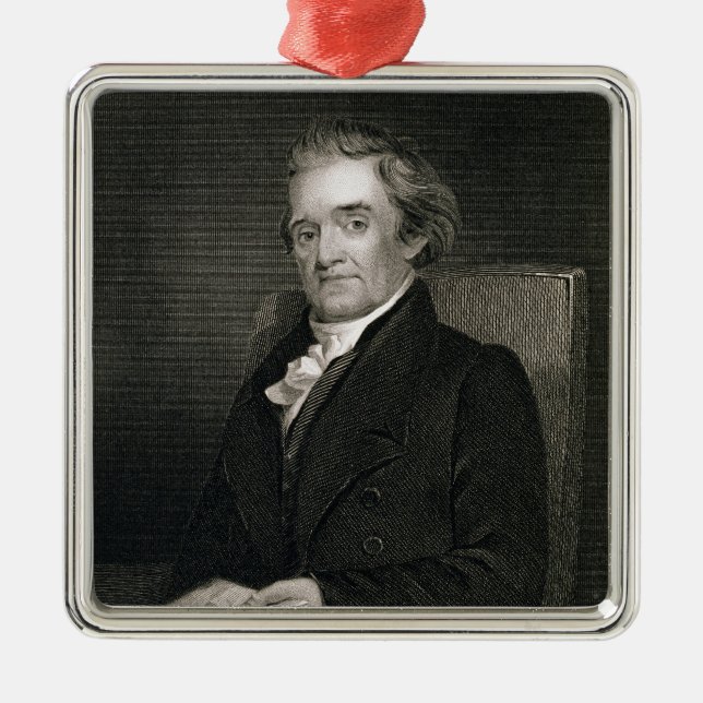 Noah Webster (1758-1843) graviert von Frederick W. Silbernes Ornament (Vorne)