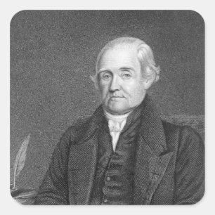 Noah Webster graviert von G. Parker Quadratischer Aufkleber