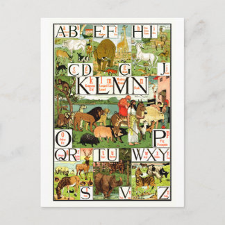 Noah's ABC Alphabet Chart in English for teachers Postkarte