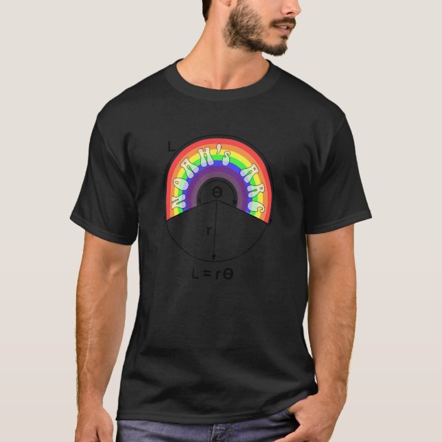 Noah's Arc Noah's Ark Rainbow Geometry Math Pun T-Shirt (Vorderseite)