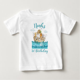 Noah's Arch-Geburtstagsname-Shirt Baby T-shirt