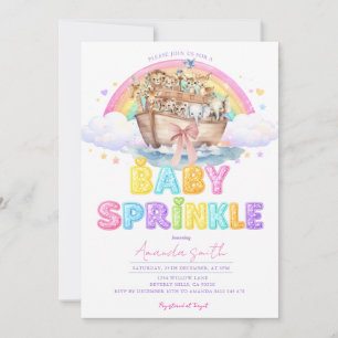 Noahs Arche Baby Sprinkle Glitter Regenbogen Einladung