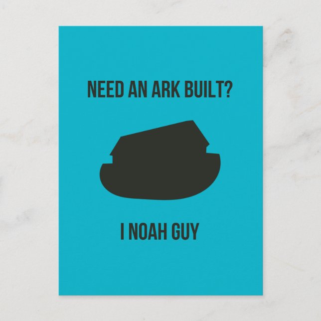 Noahs Arche-christliches Wortspiel Postkarte (Vorderseite)