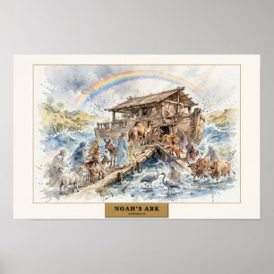 Noahs Arche — Lose Wasserfarbe Poster