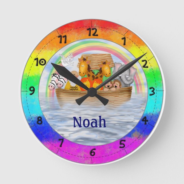 Noahs Arche-personalisierte Wand-Uhr Runde Wanduhr (Vorderseite)