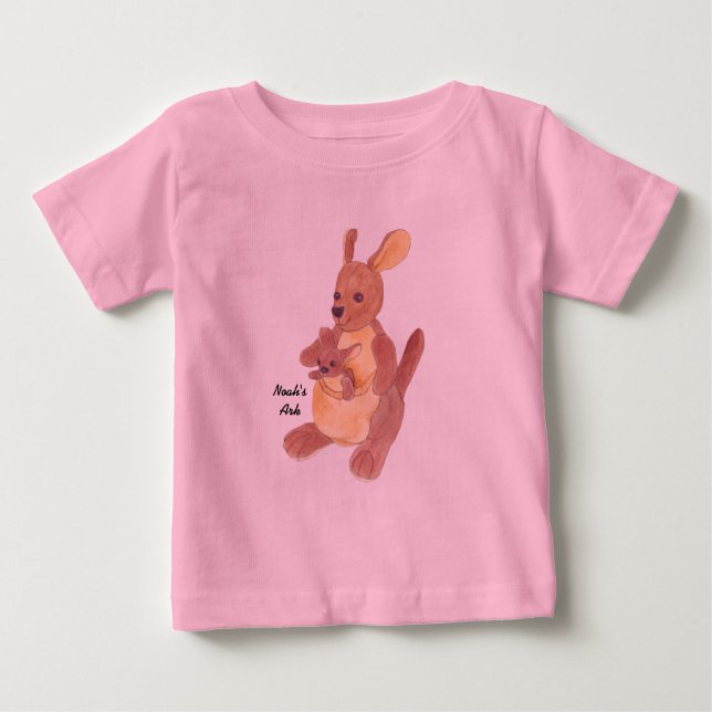 "Noahs Arche-" Sammlungs-Känguru-Mama u. Baby Baby T-shirt (Vorderseite)