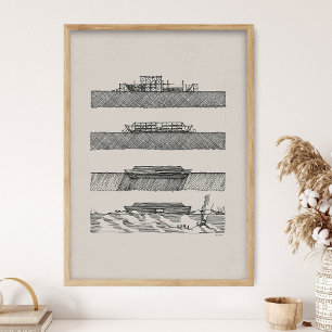 Noahs Arche Skizzen, DIGITALDRUCK, Bibel Kunst, Bi Poster