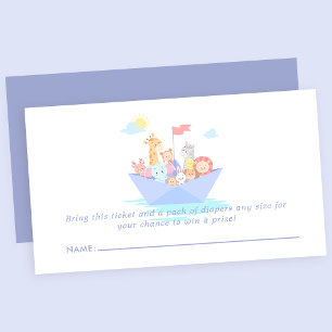 Noahs Arche Süße Babyparty-Windel-Raffle Begleitkarte