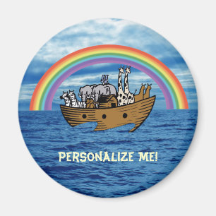 Noahs Arche u. Regenbogen Magnet
