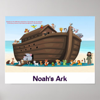 Noah's Ark Adventure - Playful Animal Pair Artwork Poster