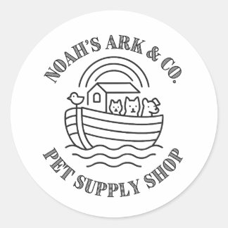 Noah's Ark and Co. Pet Supply Shop Runder Aufkleber