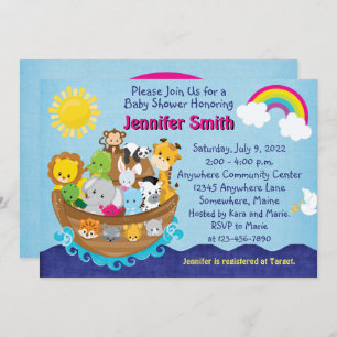 Noah's Ark Animals Baby Shower Einladungen