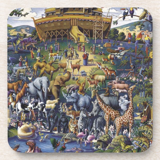 Noahs Ark Animals Getränkeuntersetzer (Vorderseite)