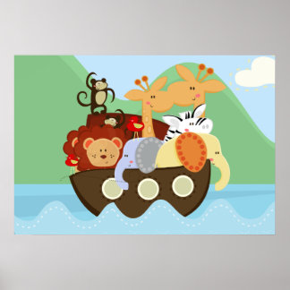 Noah's Ark Baby Kinderzimmer Poster