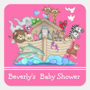Noah's Ark Baby Schuhaufkleber Quadratischer Aufkleber