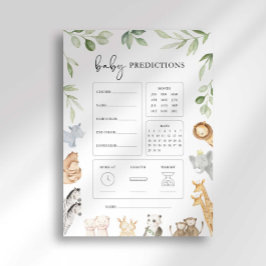 Noah's Ark Baby Shower Baby Predictions Game Einladung